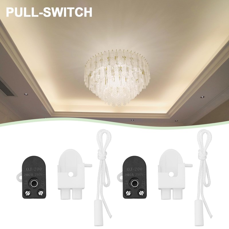 ECSiNG 4Pcs 2x2A 250V On-Off Miniature Mini Pull Cord Switch