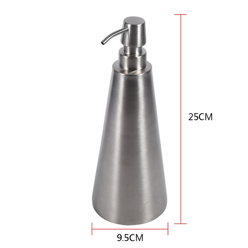 1PC 800ml Large Capacity Stainless Steel Pump Soap Dispenser Countertop