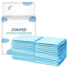 JONYEE Basics Dog and Puppy Pee Pads with 4-Layer Leak-Proof and Quick-Dry Design for Potty Training, 13” x 17” Ultra Absorbent Disposable Changing Pads for Small Pets -Blue(25 Count)