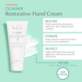 Eau Thermale Avène - Crema de manos Cicalfate, loción nutritiva intensa para manos secas y agrietadas, 3.3 onzas