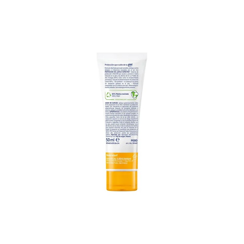 Protector Solar Facial Piel Sensible NIVEA SUN, Protección Contra Las
