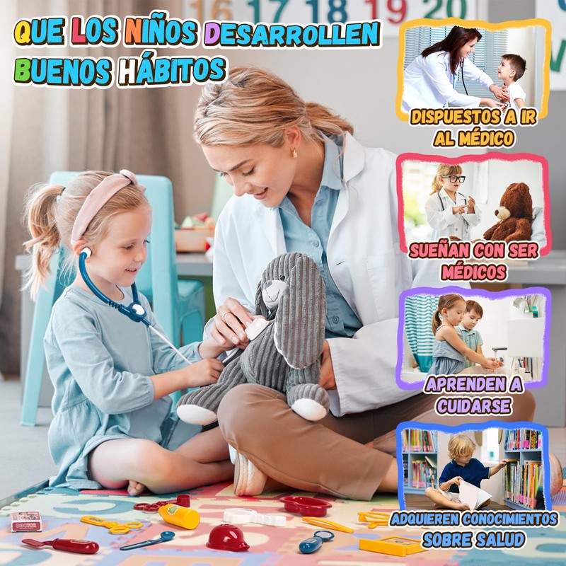 KTMOUW Juego de Doctor para Niños, 19 PCS Juego de