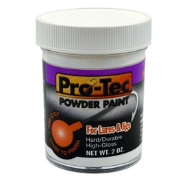 Candy Pro-Tec Powder Paint for fishing Jigs and Lures Fishing Lure Paint Jig Head Fishing Paint, Circle B Tackle High Gloss Powder Paint, Both in 2 Ounce Jar (Pro-Tec White Pearl 2oz)