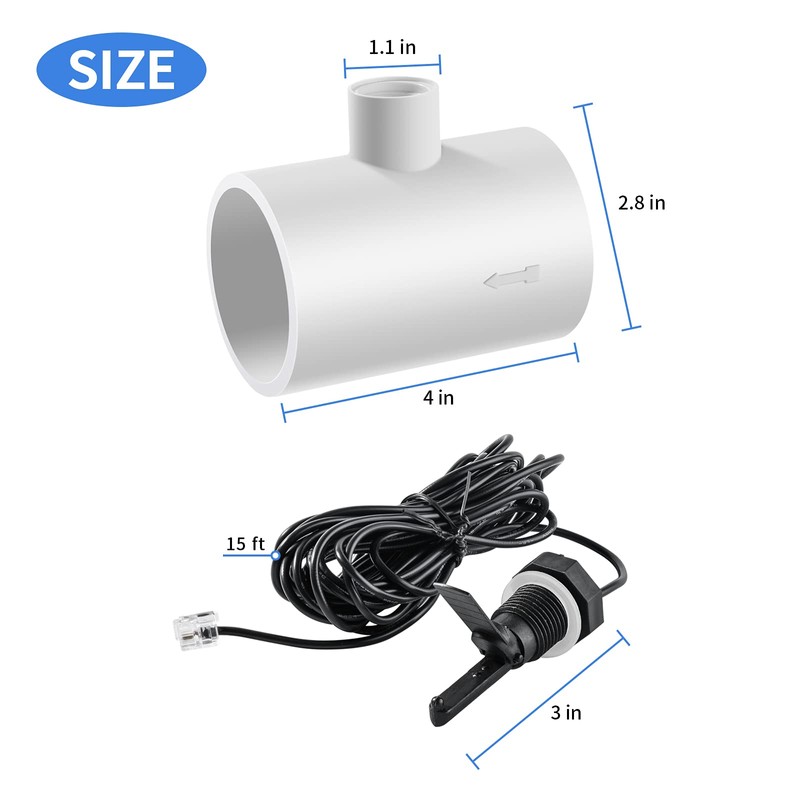 briidea Flow Switch, Flow Sensor with Tee for Hayward Salt