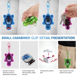 3PCS Set Turtle Keychain Flashlights, LED & SOS Emergency Mini Flashlight Key Ring Handbag Bag Purse Keychains Set Animal Keychain Lights, Outdoor Adventures, Holiday Gift (Large)