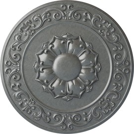 Ekena Millwork CM27SYPLS Sydney Ceiling Medallion, 27 3/4"OD x 2"P (Fits Canopies up to 5 3/4"), Hand-Painted Platinum