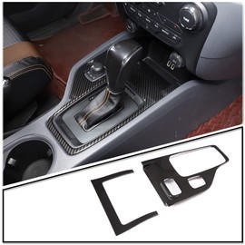 DIYUCAR ABS Plastic Car Interior Center Console Gear Shift Panel Cover Trim for Ford Ranger Wildtrak 2015-2021 Auto Accessories (Carbon Fiber)