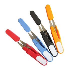 ISKYBOB 4 Pack Sewing Scissors Clippers, Embroidery Thrum Yarn Fishing Thread Beading Cutter, Mini Small Snips Trimming Nipper,DIY Supplies,Random Color