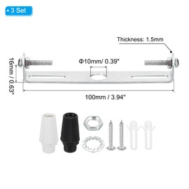 PATIKIL 100mm Ceiling Light Plate Kit, 3 Set Light Fixture Mounting Bracket Plate Steel Crossbar for Home Pendant Wall Light with Screw Washer Nut 2 Color Cap