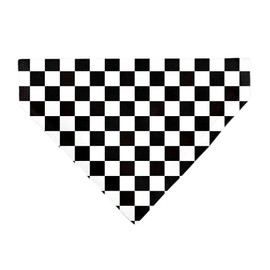Buckle-Down Premium Durable Fabric Pet Scarf, Hankerchief, Bibs, Slip On Collar Bandanas-Checker Black White