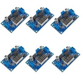 DUBEUYEW DC DC Buck Converter with LED Display Voltmeter Step-Down Converter DC-DC 4.0-40V to 1.25-37V 2A Voltage Adjustable Board Down Module Power Supply Module (Pack of 6)