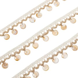FREEBLOSS 5 Yards Shell Fringe Trim Gimp Braid Trim 0.83 Inch Wide Woven Braid Sewing Embellishments Shell Decorative Upholstery for Decoration Crafts Costume Accessories