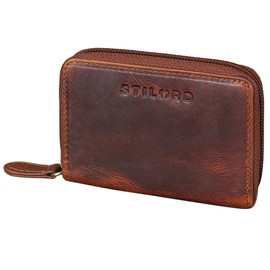 STILORD 'Luxor' Premium Credit Card Case Genuine Leather for Men and Women - Vintage Leather Wallet for Men Women with RFID Protection - Modern Wallet with Coin Compartment, Kara - Cognac, coin purse