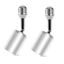 Ceramic & Metal E26 Light Socket Extender,150w-Heat-resistant-Ideal for Light Holder Extension,Electrical Socket Extender，180° Bendable Adapter Screw Base Light Bulb Extension, 2pcs (White)