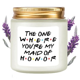 LAMIVEENLA Bridesmaid Gifts Scented Candle Lavender - Matron of Honor Gifts Gifts for Bridesmaids Matron of Honor Proposal Gifts Maid of Honor Proposal Gift Soy Candle 4oz