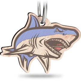 Hai Schlüsselanhänger handgemacht aus Holz, Glücksbringer, Angler Geschenk, Böser Hai, Geschenk für Angler