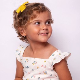 925 Sterling Silver Clear & Light Blue Cubic Zirconia Heart Huggie Earrings 10mm - Beautiful Light Blue Heart Shaped Earrings For Young Girls - Classic Jewelry Gift For Girls Birthday