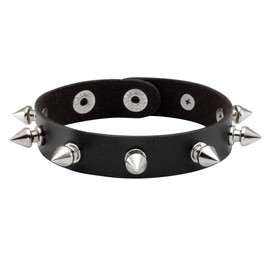 Manfnee Leather Cuff Bracelet Punk Bracelets Rock Rivets Bracelet for Men Women Adjustable, Zinc Leather, No gemstone