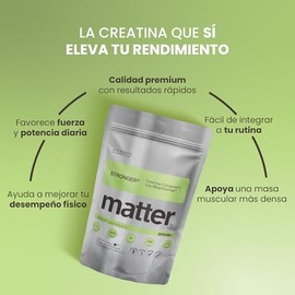 Matter Stronger Creatina Monohidratada Creapure®, MagicEnergy®, Magnesio Albion®, Vitamina C y Complejo B, Apoyo al Rendimiento Físico, Pre Entreno y 
