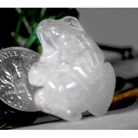 Natural Crystal Quartz Frog Carved Stone Figurine 8959