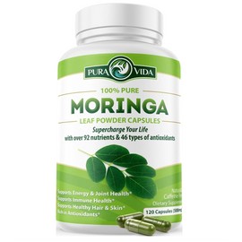 Pura Vida Moringa Powder Overall Health Booster Superfood For Smoothies Soups Juices Teas