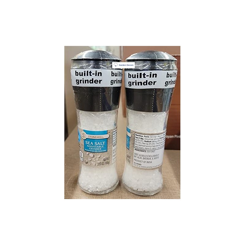 Stonemill Sea Salt with Build-in adjustable grinder 3.53oz 100g (Two
