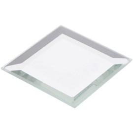 Plymor 1.5" Square, 3mm Thick Beveled Glass Mirror, Pack of 2