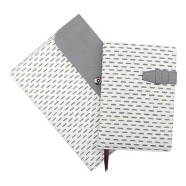 HHZ A5 Notebook Set, Includes File Pouch, Paper Weave Design, Leather Style, Back with Magnetic Closure, Japanese Inner Page, To Do List, Notebook, 100 Sheets of Paper, Business, Stationery, Gift