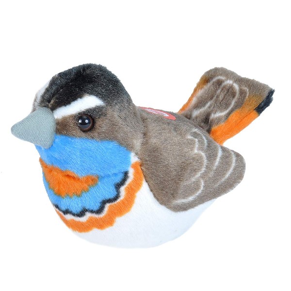 Wild Republic Birds, European Bluethroat Plush, Authentic Bird Sound, Stuffed Animal, Bird Toys, Kids Gifts, Birders 5"
