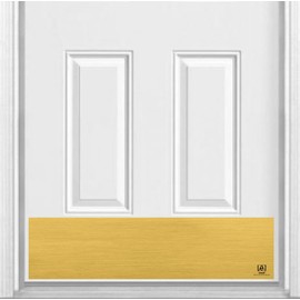 Deck the Door Decor | Magnetic Rubber Door Kick Plate for Steel Doors - UV Printed Faux Satin Metal Finish - Multiple Sizes (8x34", Faux Satin Gold)