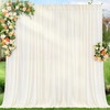 Chiffon Backdrop Curtain Ivory 5ft x 10ft 2 Pieces Cream