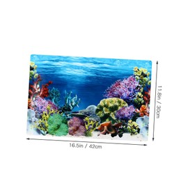 Mipcase 2pcs Fish Tank Background Stickers Aquarium Decals Paper Cling for Underwater Scenes Easy to Apply and Remove