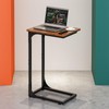 RISWER C-Shaped Side Table for Couch - Small Coffee Stand