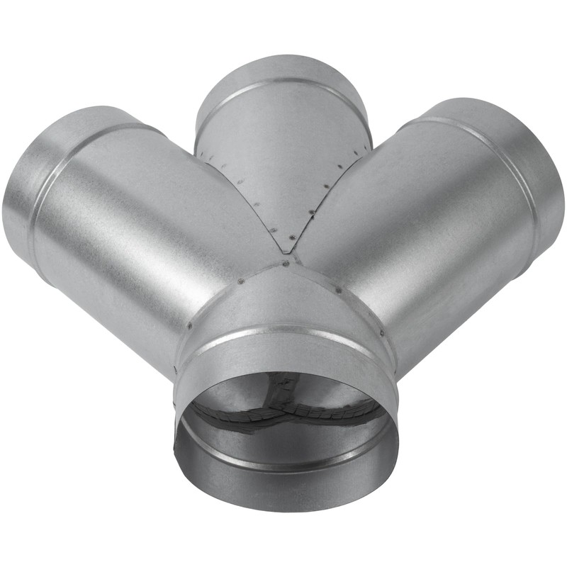 6" Inch W-Shape Ducting Splitter - 45 Degree Galvanized Steel