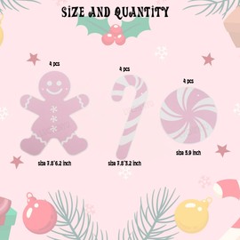 Gingerbread Man Party Pink Christmas Gingerbread Candy Cane Banner Xmas Christmas Gingerbread Birthday Candy Land Theme Gingerbread Man Party Decor Supplies