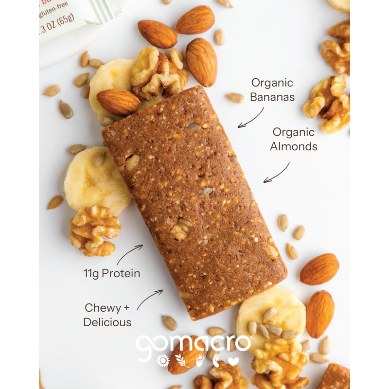 GoMacro MacroBar Organic Vegan Protein Bars - Banana + Almond