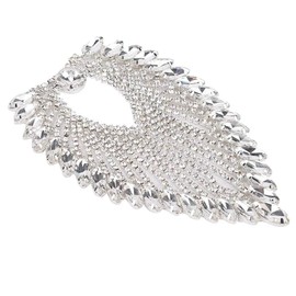 Rhinestone Chain, Horse Eye, Rhinestone, Tassel, Epaulettes Crystal Rhinestone Epaulettes Beads Shoulder Epaulettes Chain for DIY Craft Clothing (White)