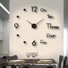Wall Clock Frameless Decorative Silent Wall Art Clock for Living