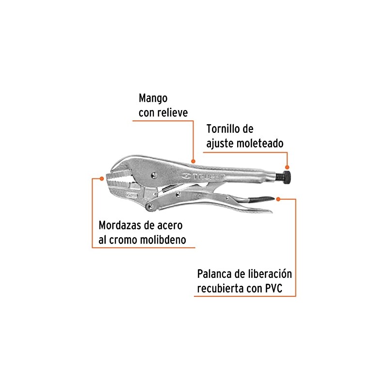 Truper PPT-12R, Pinza de presión 12", mordaza recta
