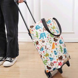 Convenient Wheeled Shopping Cart & Market Trolley Large Capacity Black Line