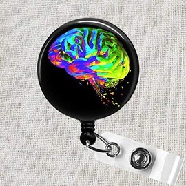 Neuroscience BRAIN Badge Reel, Neurosciences Nurse RN Badge Clip Gift, Neuro Nurse Neurosurgery Retractable Badge Holder, Brain Badge Reel