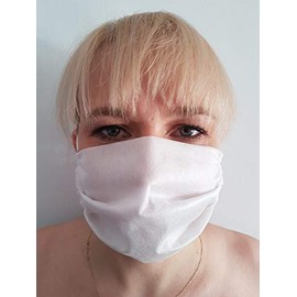 Pack of 10 / 3-ply protective mask made of non-woven fabric with elastic band, hypoallergenic, non-sterile, reusable, Oeko-Tex certified, universal size, white