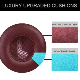 Replacement Ear Pads for JBL E35 E45 E45BT Bluetooth Wireless Headphones, Ear Pads Cushions with High-Density Noise Isolation Foam, Made Soft Protein Rubber Leather - Burgundy