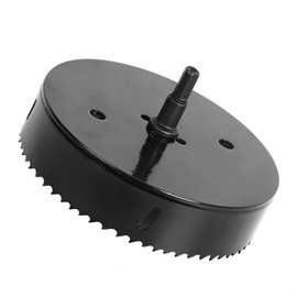 KINJOEK 6 Inch 152 mm HSS BI-Metal Hole Saw, Heavy Duty Steel Cornhole Boards Hole Saw Blade Corn Hole Tool Drill Bit Saw Cutter for Wood Drywall Plywood Metal Plastic Acrylic Fiberboard, Black