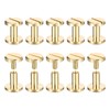 sourcing map 10Pack Brass Chicago Screws, 4x9x10mm Flower Texture Flat
