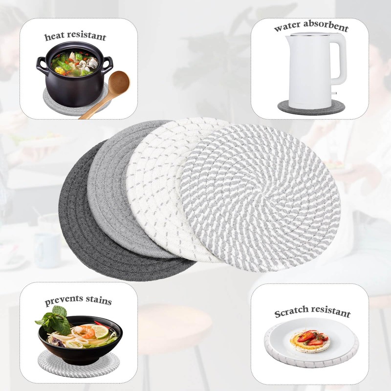 Billbotk 7" Trivets for Dishes, Pots and Pans, 4 Heat