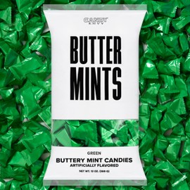 Candy Envy - Green Wrapped Buttermints - 13 oz. Bag - 100 Individaully Wrapped Candy Mints