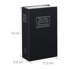 Relaxdays Safe with Key in Book Shape Steel Compartment, Black,