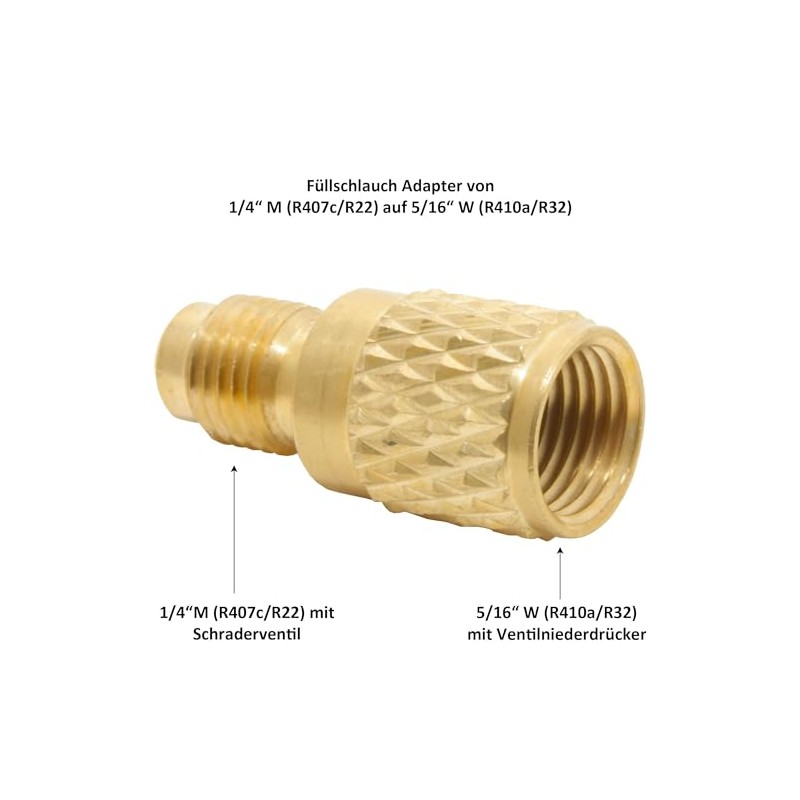 Filling Hose Adapter R410a / R32 from 1/4 Inch SAE