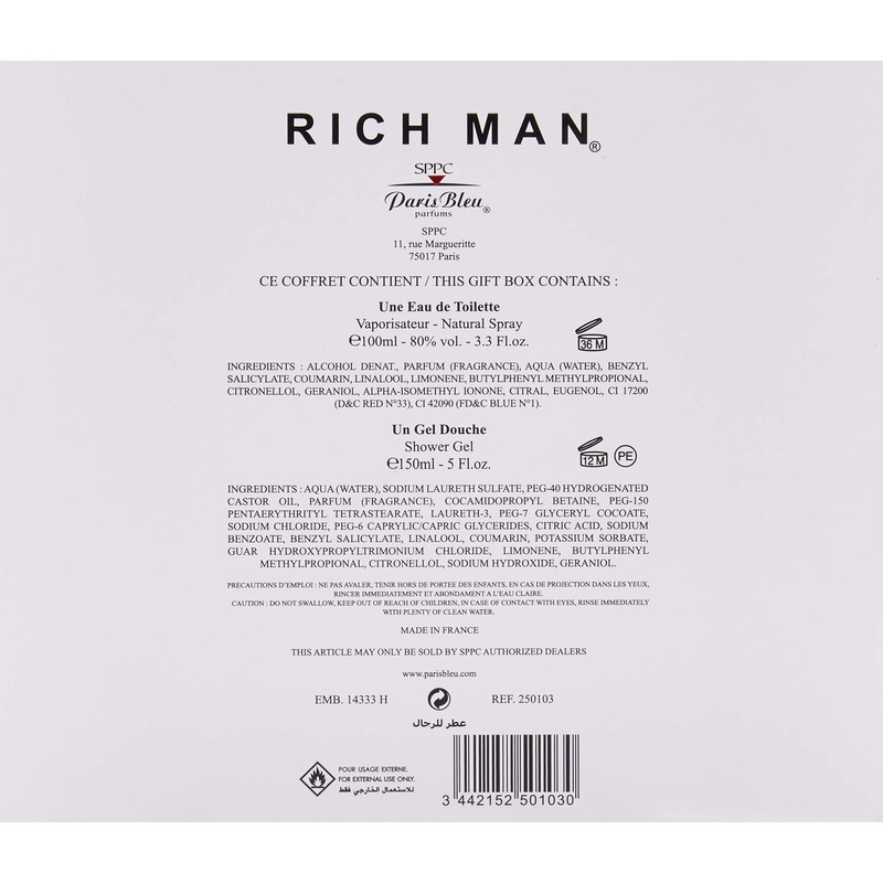 Rich Man 3.3 EDT+ 5.0 Shower Gel Set For Men